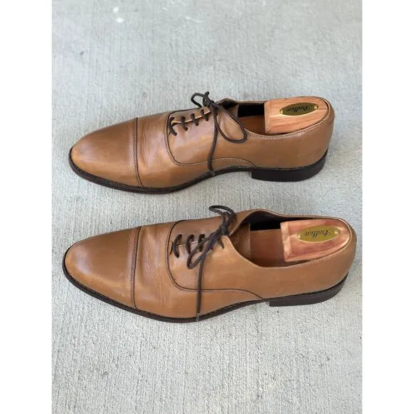 Handmade Anthony Veer Men's 10.5 Clinton Cap-Toe Oxford 100% Leather Dress Shoes