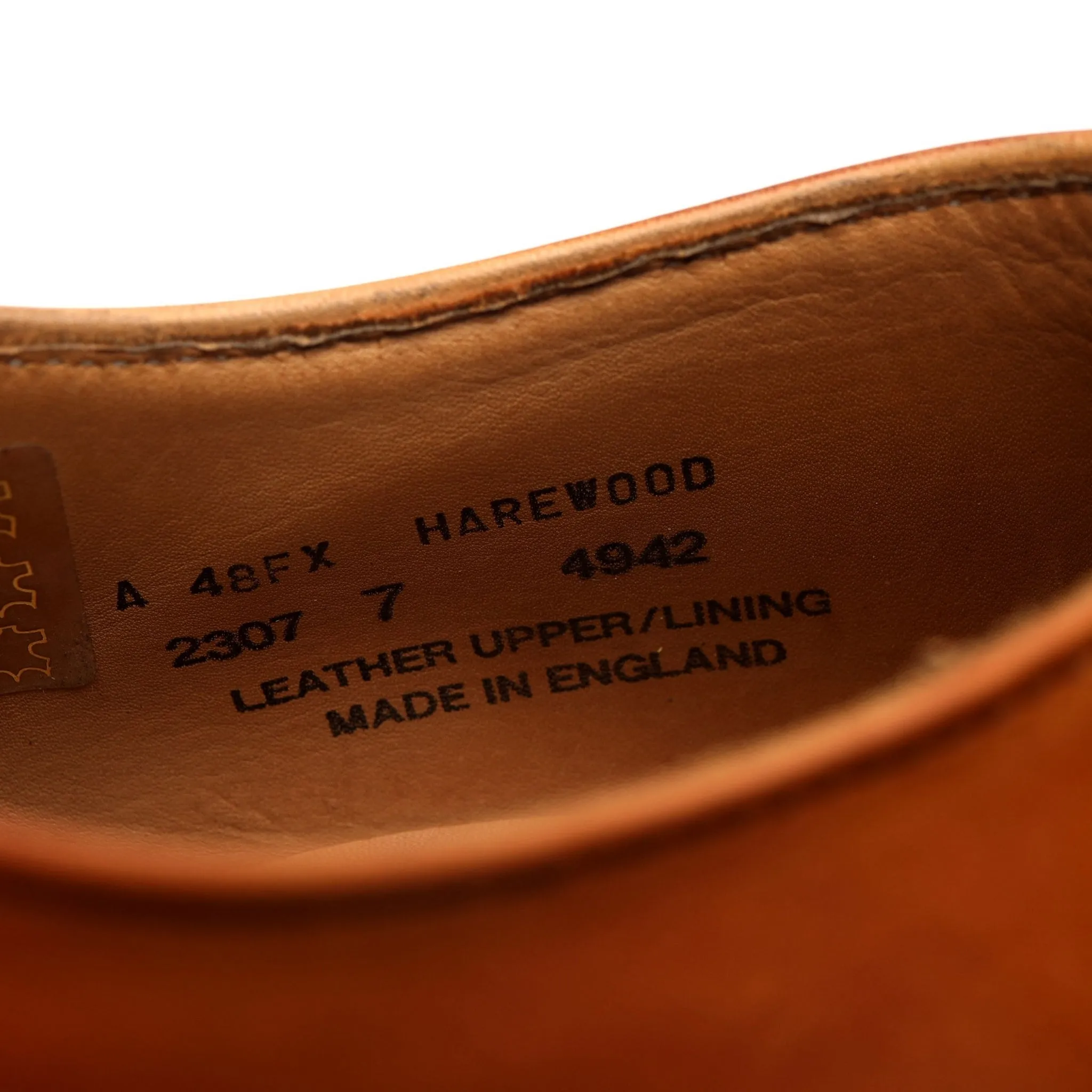 'Harewood' Tan Brown Leather Derby UK 7 FX