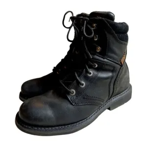 HARLEY DAVIDSON BLACK LEATHER‎ BOOTS #D94284 DARNEL ZIPPER &amp; LACE 8 M