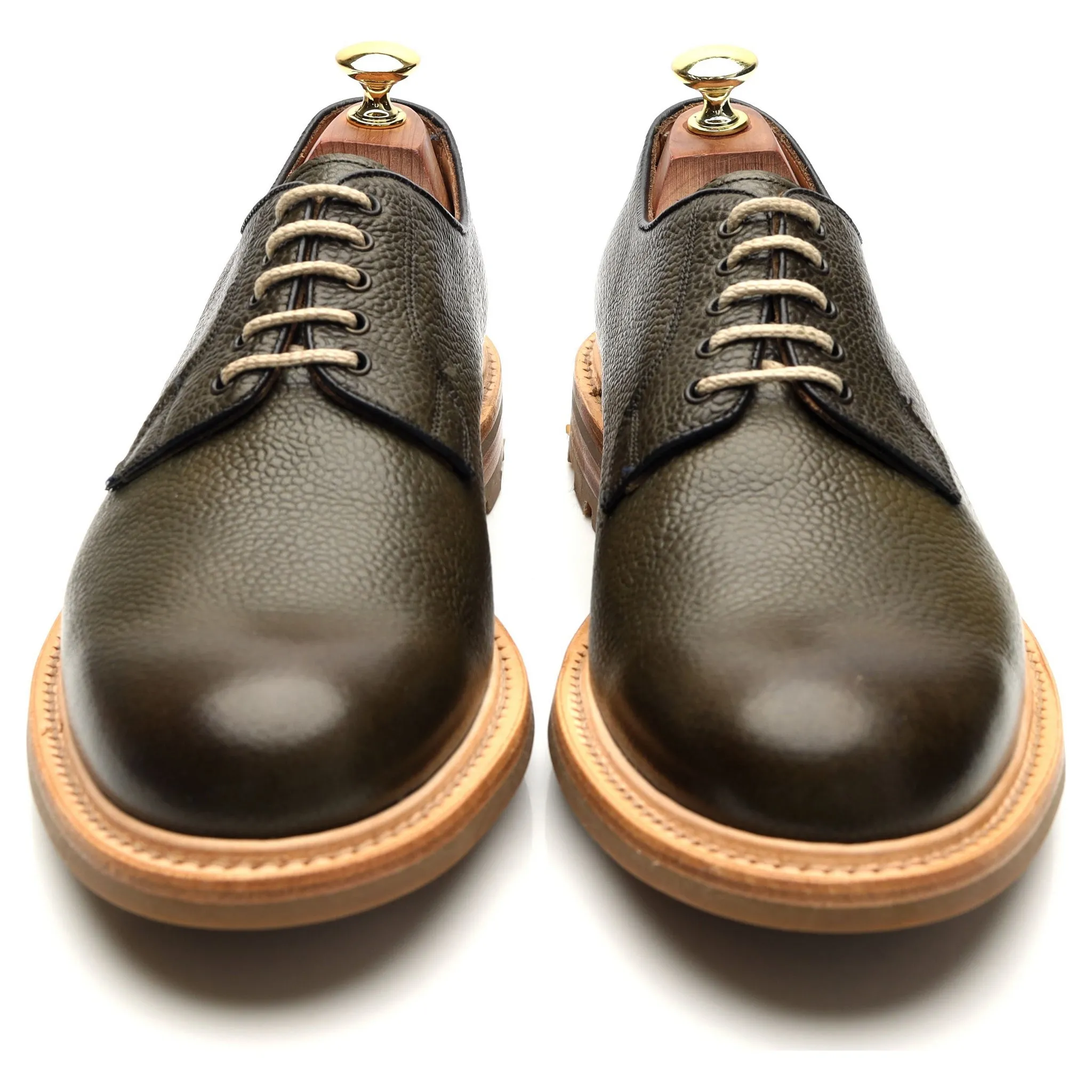 Herring 'Furson' Green Olive Grain Leather Derby UK 8.5 F