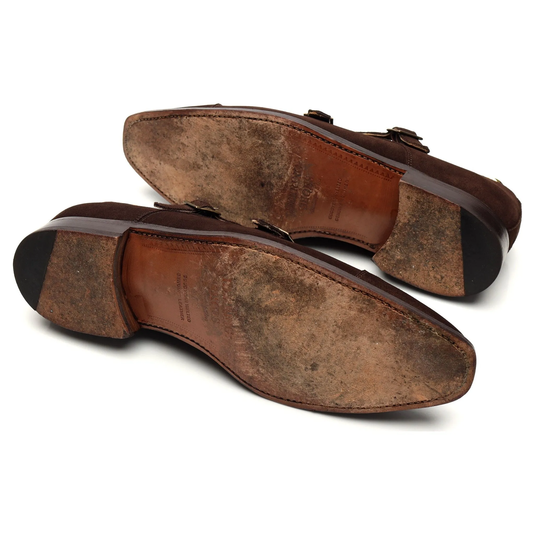 Herring 'Shakespeare II' Dark Brown Suede Double Monk Strap UK 9.5 F