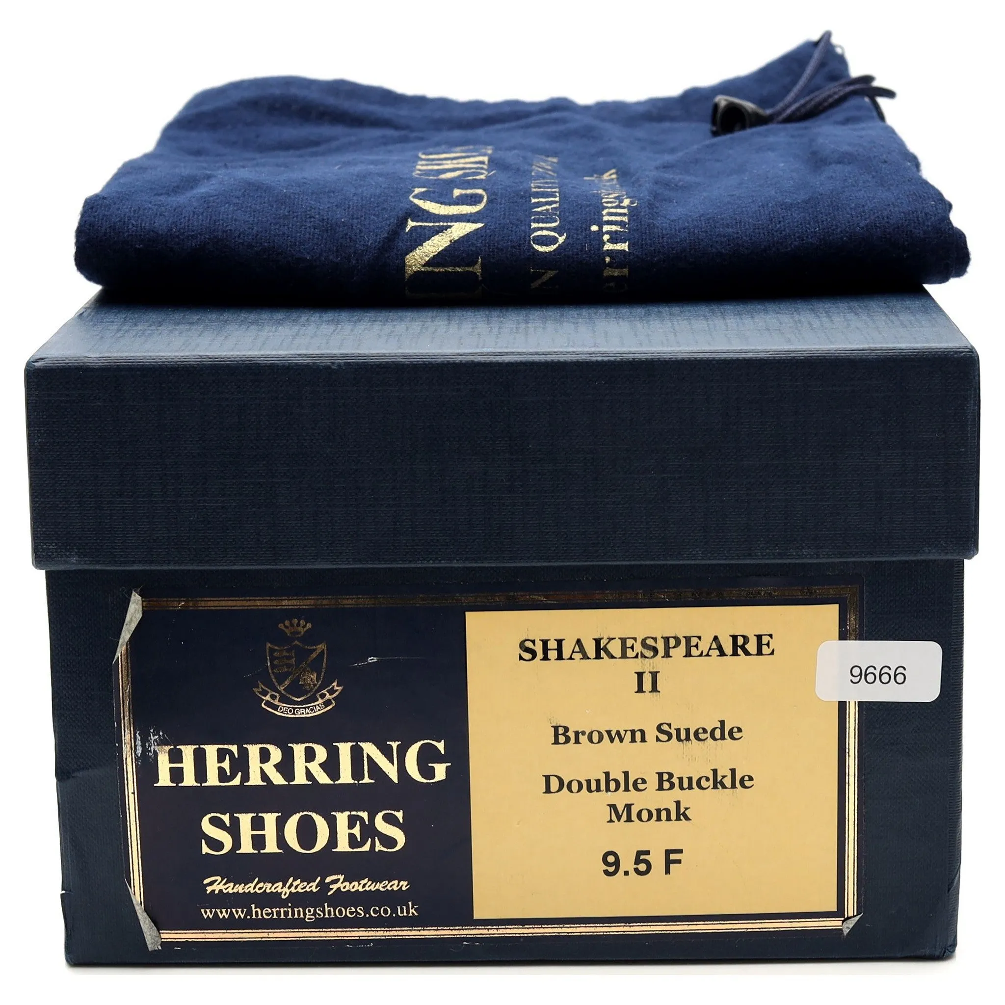 Herring 'Shakespeare II' Dark Brown Suede Double Monk Strap UK 9.5 F