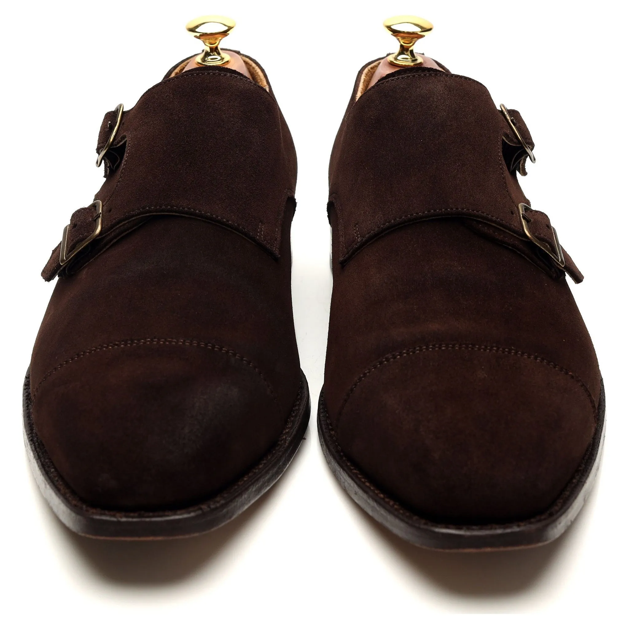 Herring 'Shakespeare II' Dark Brown Suede Double Monk Strap UK 9.5 F