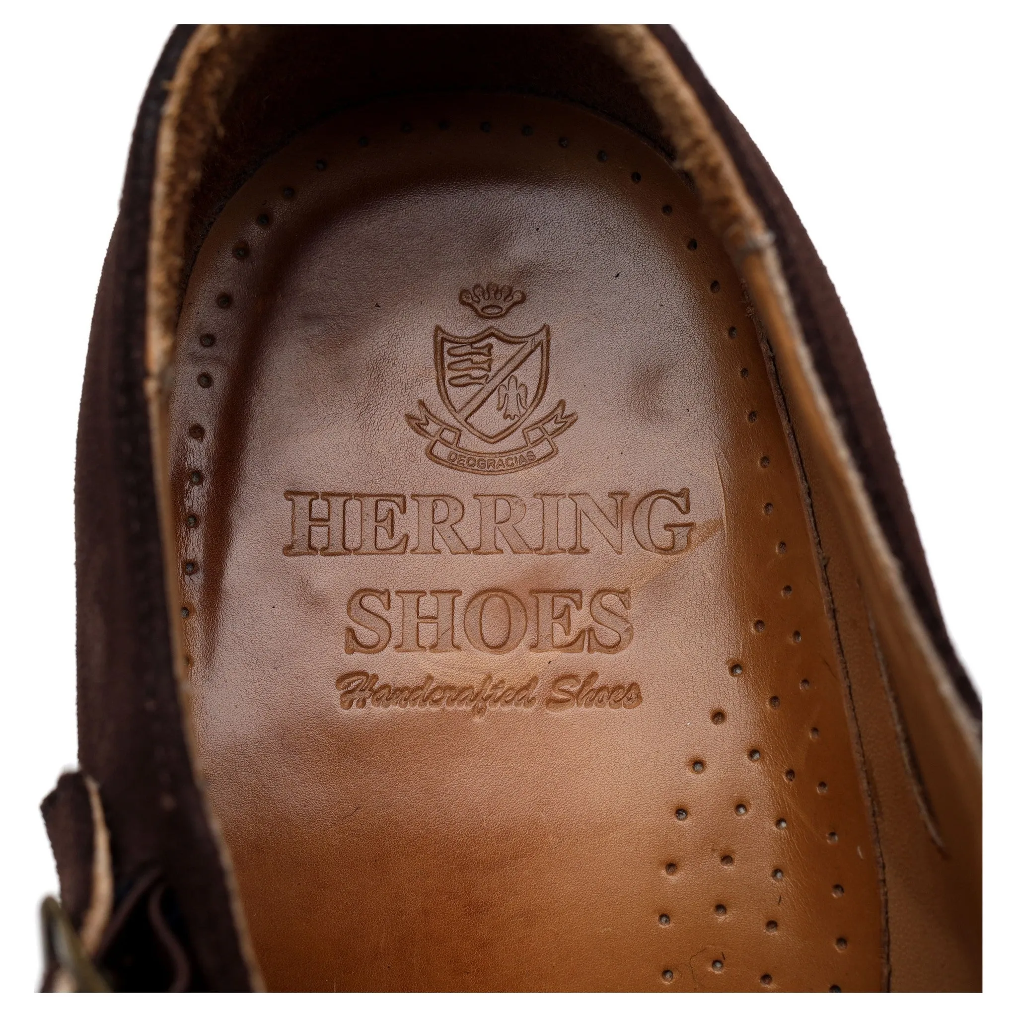 Herring 'Shakespeare II' Dark Brown Suede Double Monk Strap UK 9.5 F