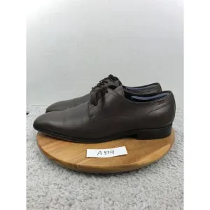Hugo Boss Brown Leather Plain Toe Business Casual Oxford Derby Dress Shoe Men 12