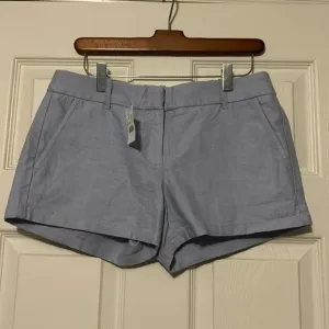 J. Crew Factory NWT 3” heather bluestone Oxford shorts size 2