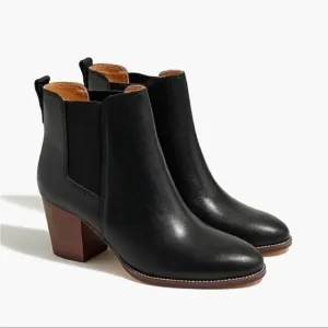 J. Crew Factory Rory leather heeled boots AR846 Black 9.5