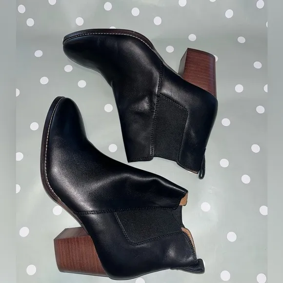 J. Crew Factory Rory leather heeled boots AR846 Black 9.5