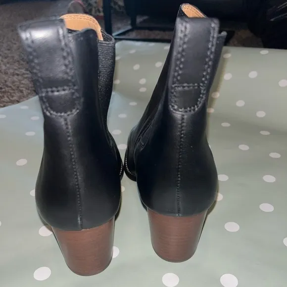 J. Crew Factory Rory leather heeled boots AR846 Black 9.5