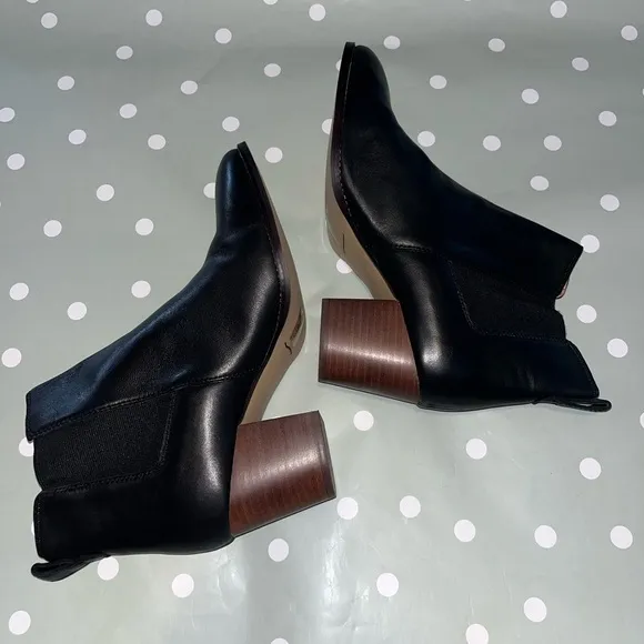 J. Crew Factory Rory leather heeled boots AR846 Black 9.5