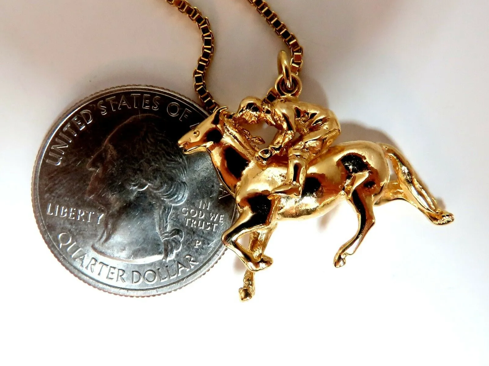 Jockey High Speed Derby Racer Necklace 14 Karat