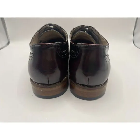 JOHNSTON &amp; MURPHY Men's Wingtip Oxford Dress Shoes Size 8M Burgundy MSRP $155