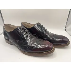 JOHNSTON &amp; MURPHY Men's Wingtip Oxford Dress Shoes Size 8M Burgundy MSRP $155