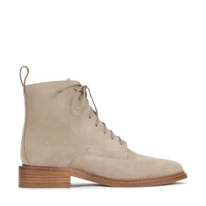 KARMA LEATHER SUEDE LACE-UP ANKLE BOOTS