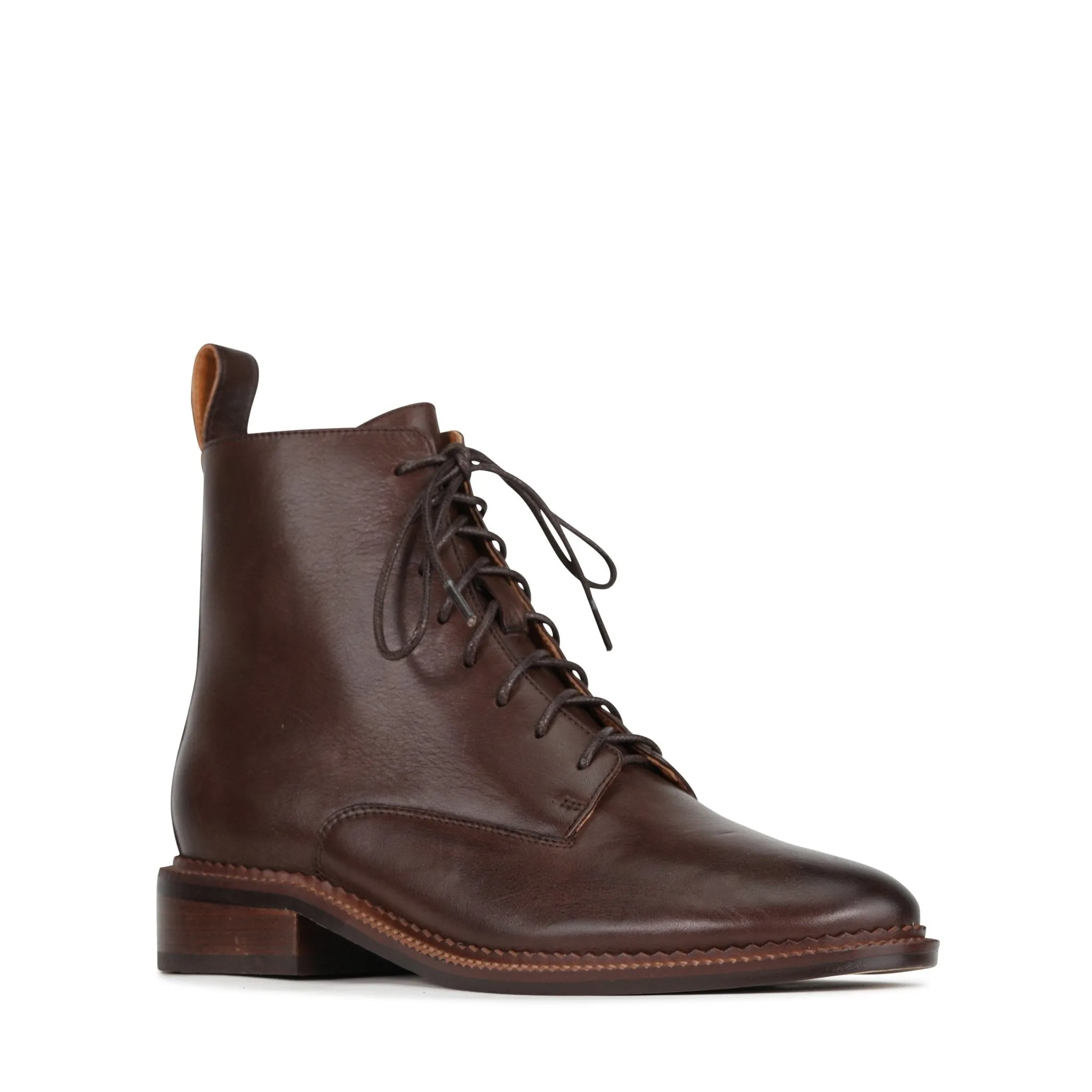 KARMA LEATHER SUEDE LACE-UP ANKLE BOOTS