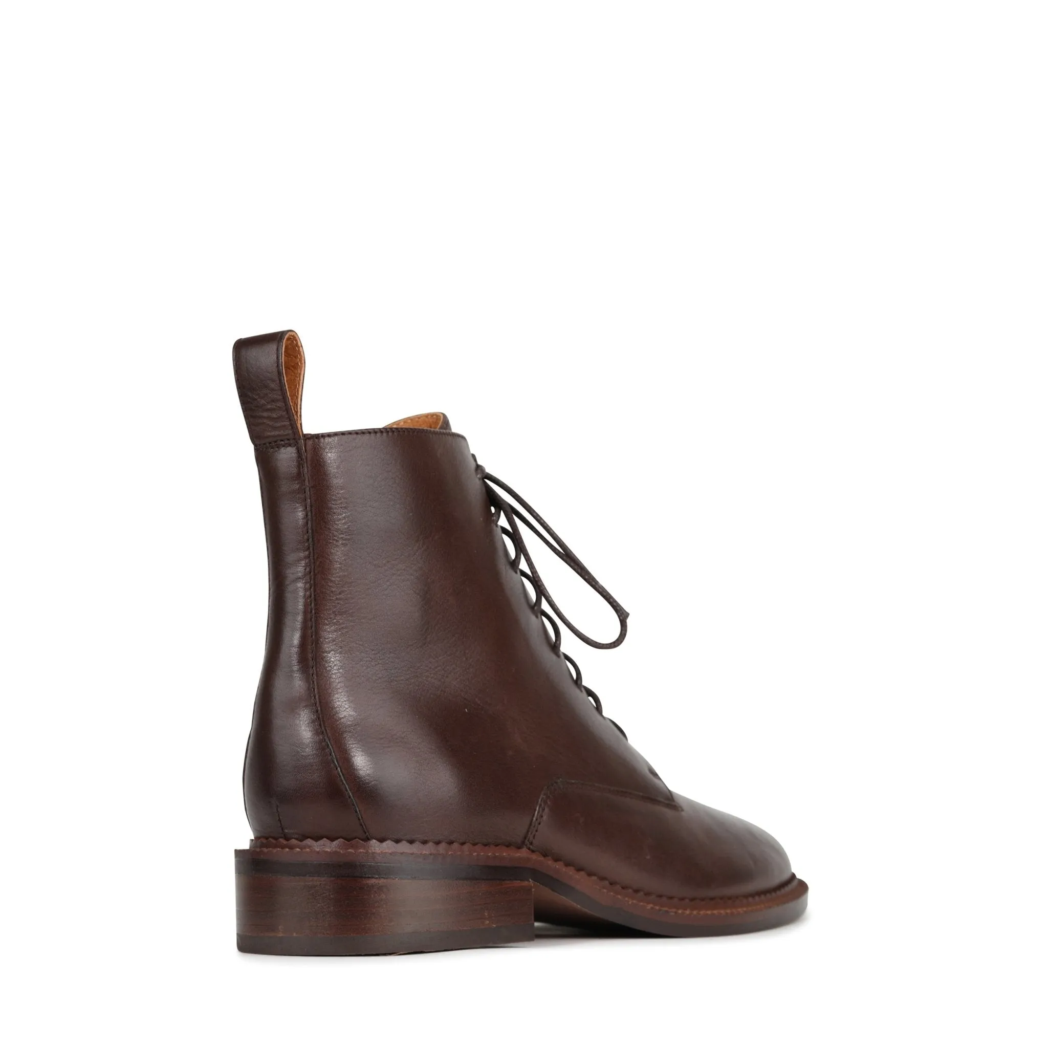 KARMA LEATHER SUEDE LACE-UP ANKLE BOOTS
