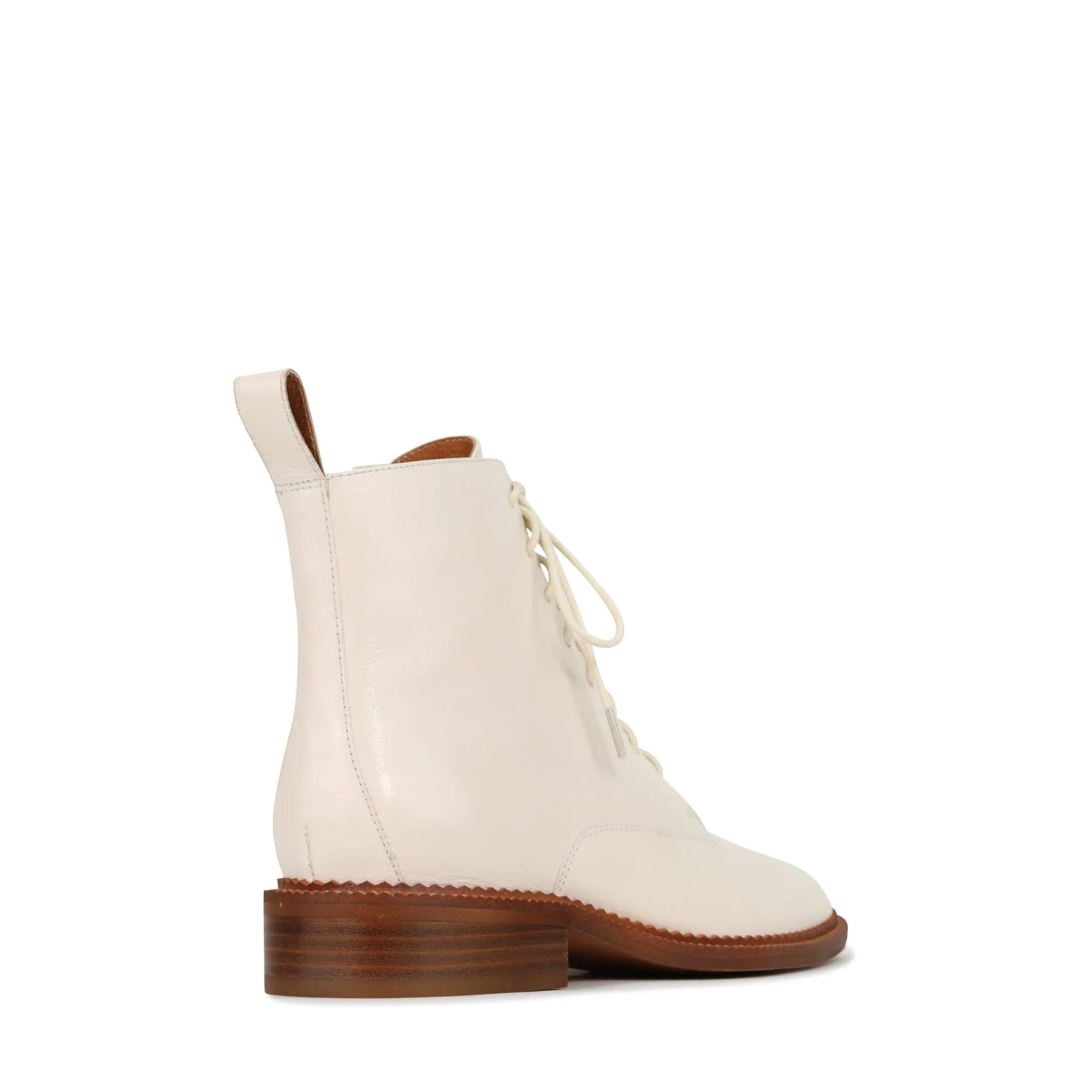 KARMA LEATHER SUEDE LACE-UP ANKLE BOOTS