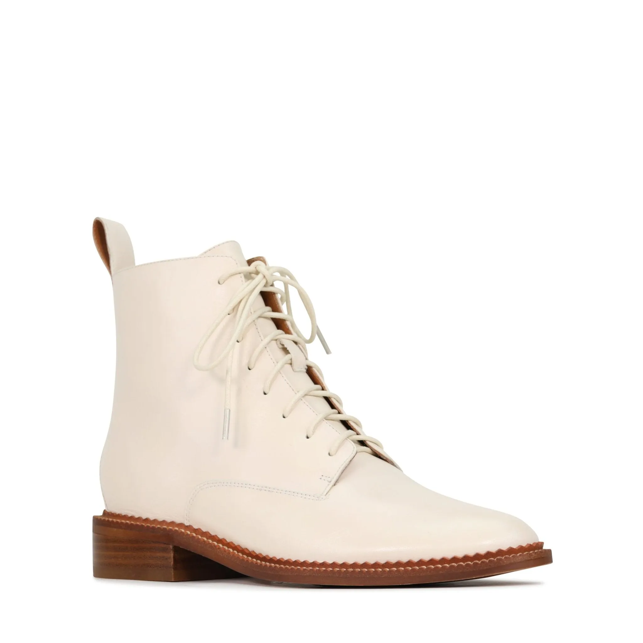 KARMA LEATHER SUEDE LACE-UP ANKLE BOOTS
