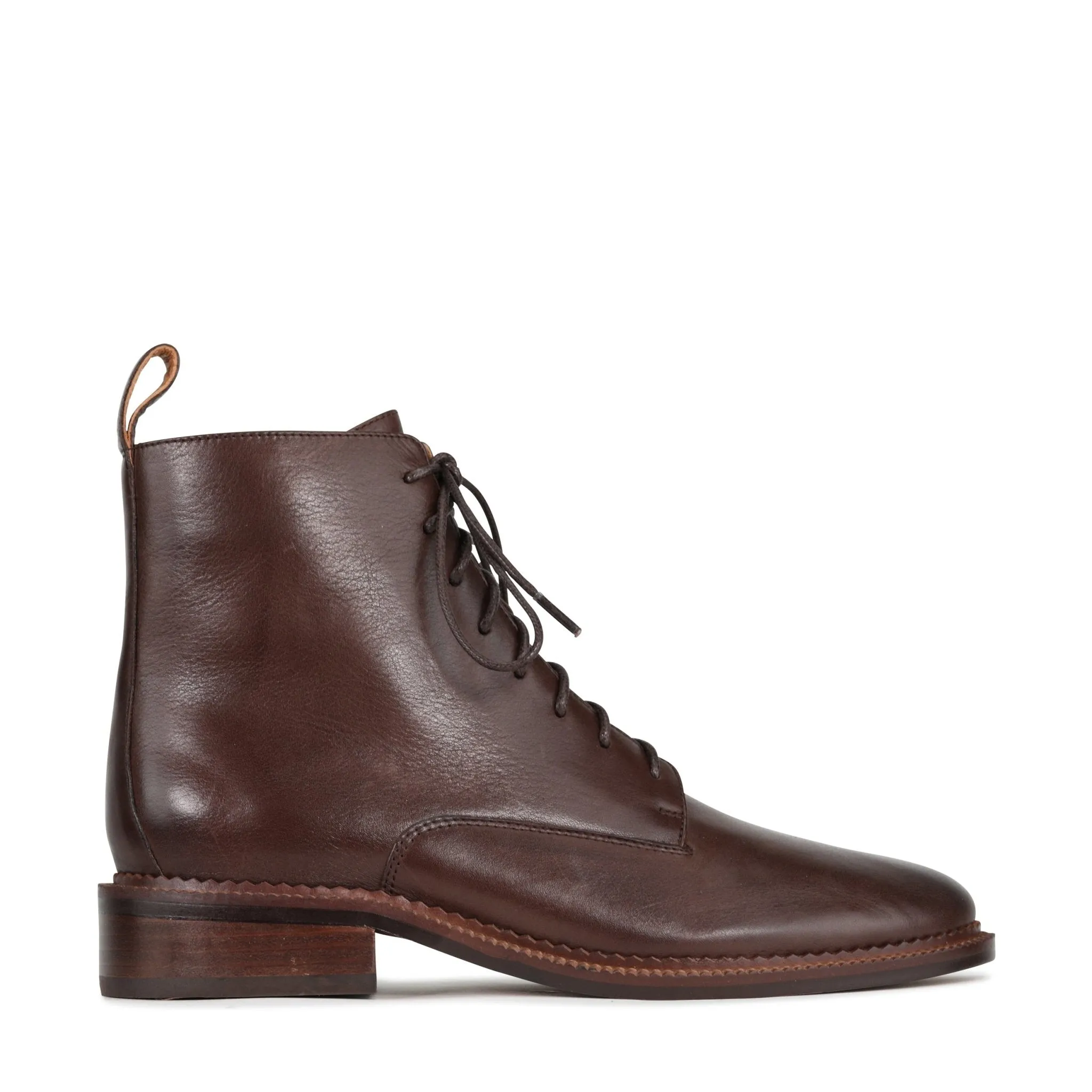 KARMA LEATHER SUEDE LACE-UP ANKLE BOOTS