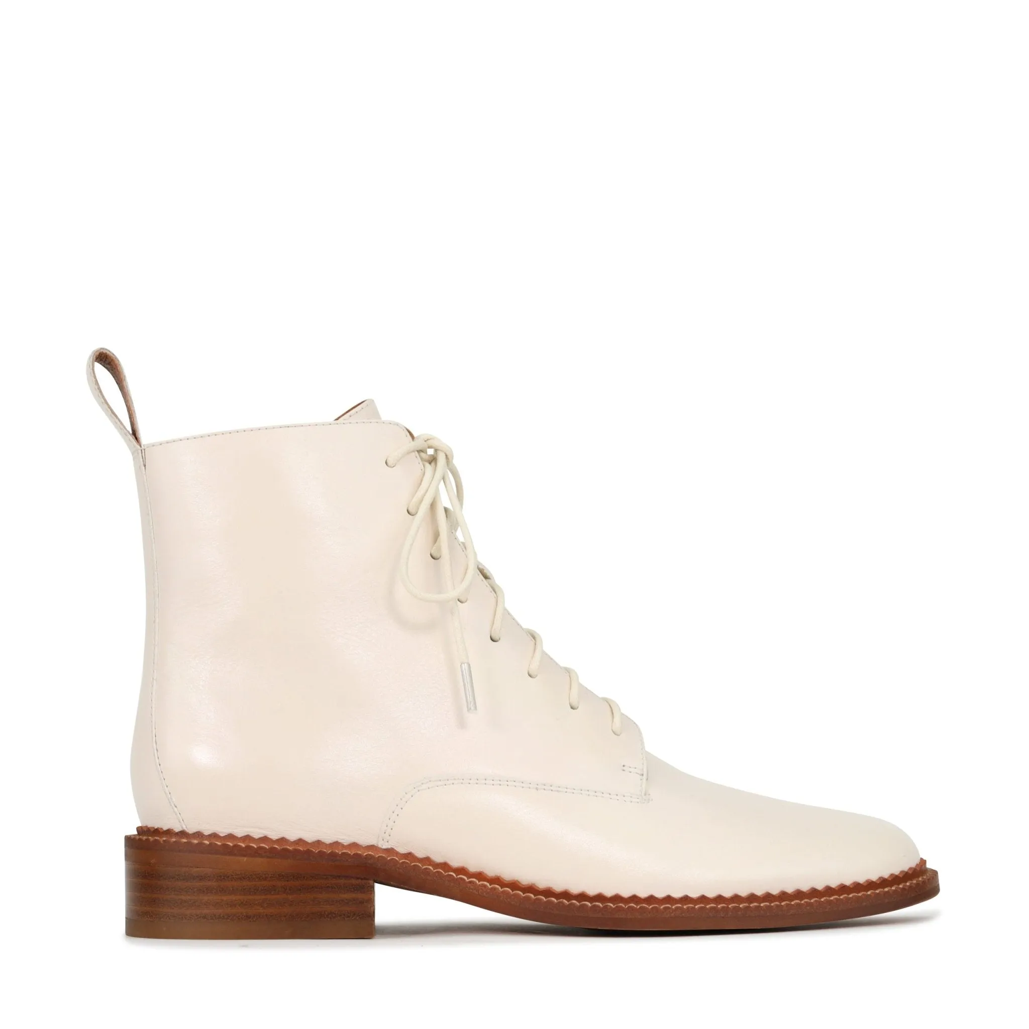 KARMA LEATHER SUEDE LACE-UP ANKLE BOOTS