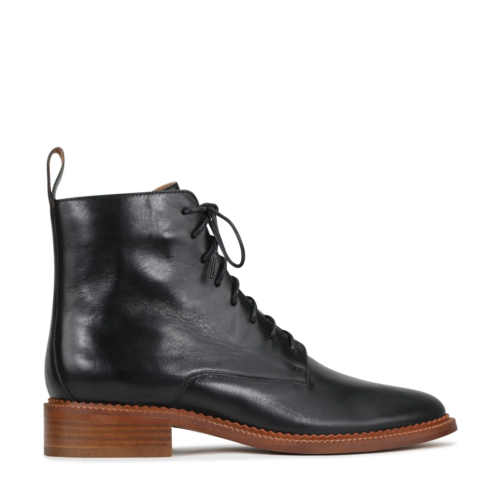 KARMA LEATHER SUEDE LACE-UP ANKLE BOOTS
