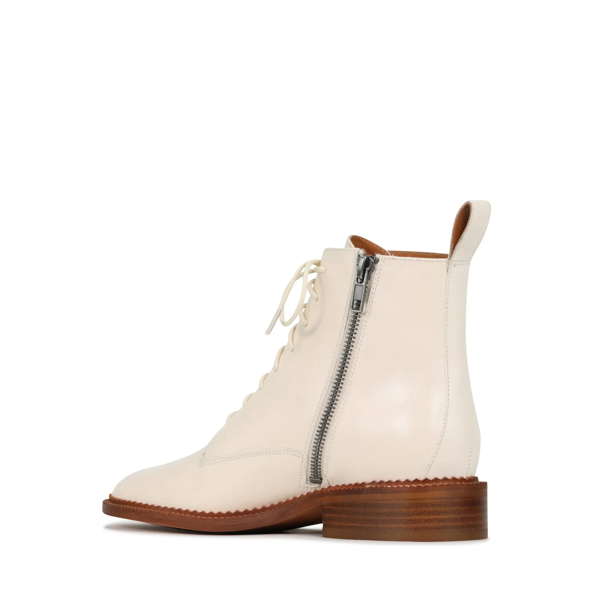 KARMA LEATHER SUEDE LACE-UP ANKLE BOOTS