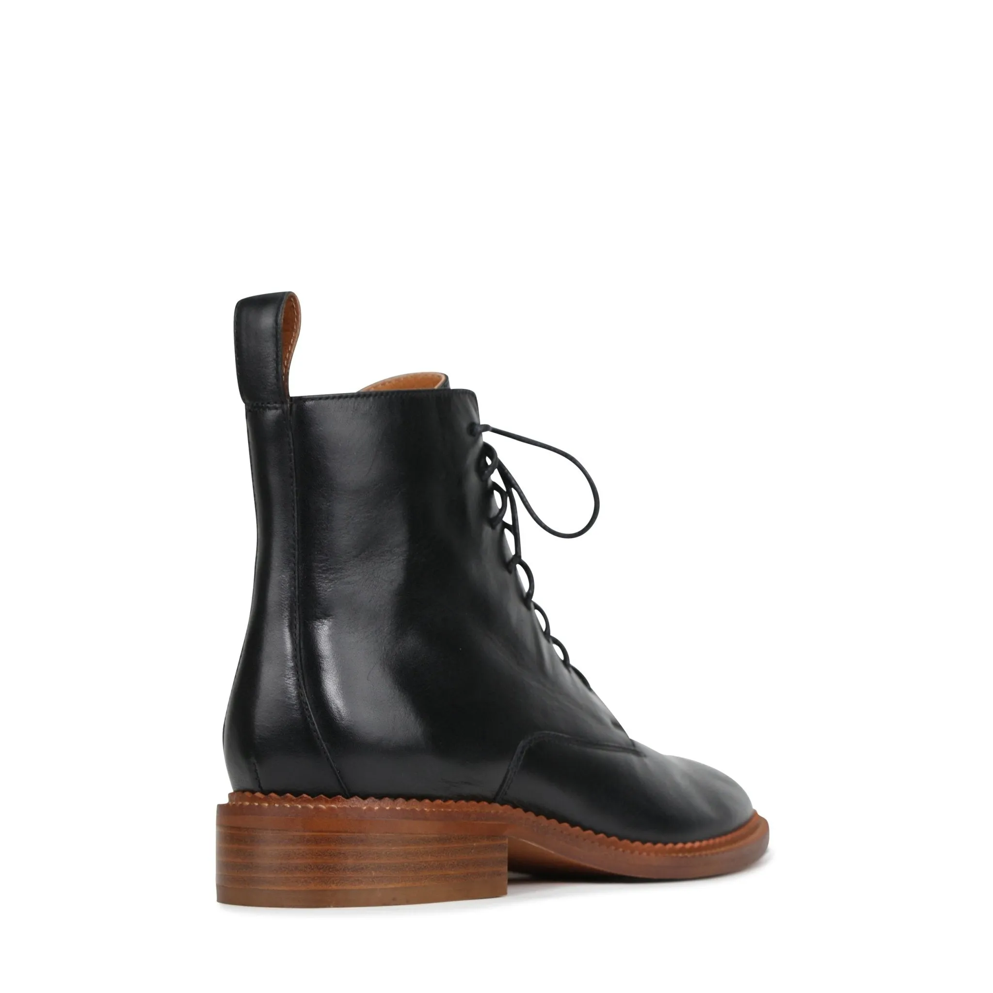 KARMA LEATHER SUEDE LACE-UP ANKLE BOOTS