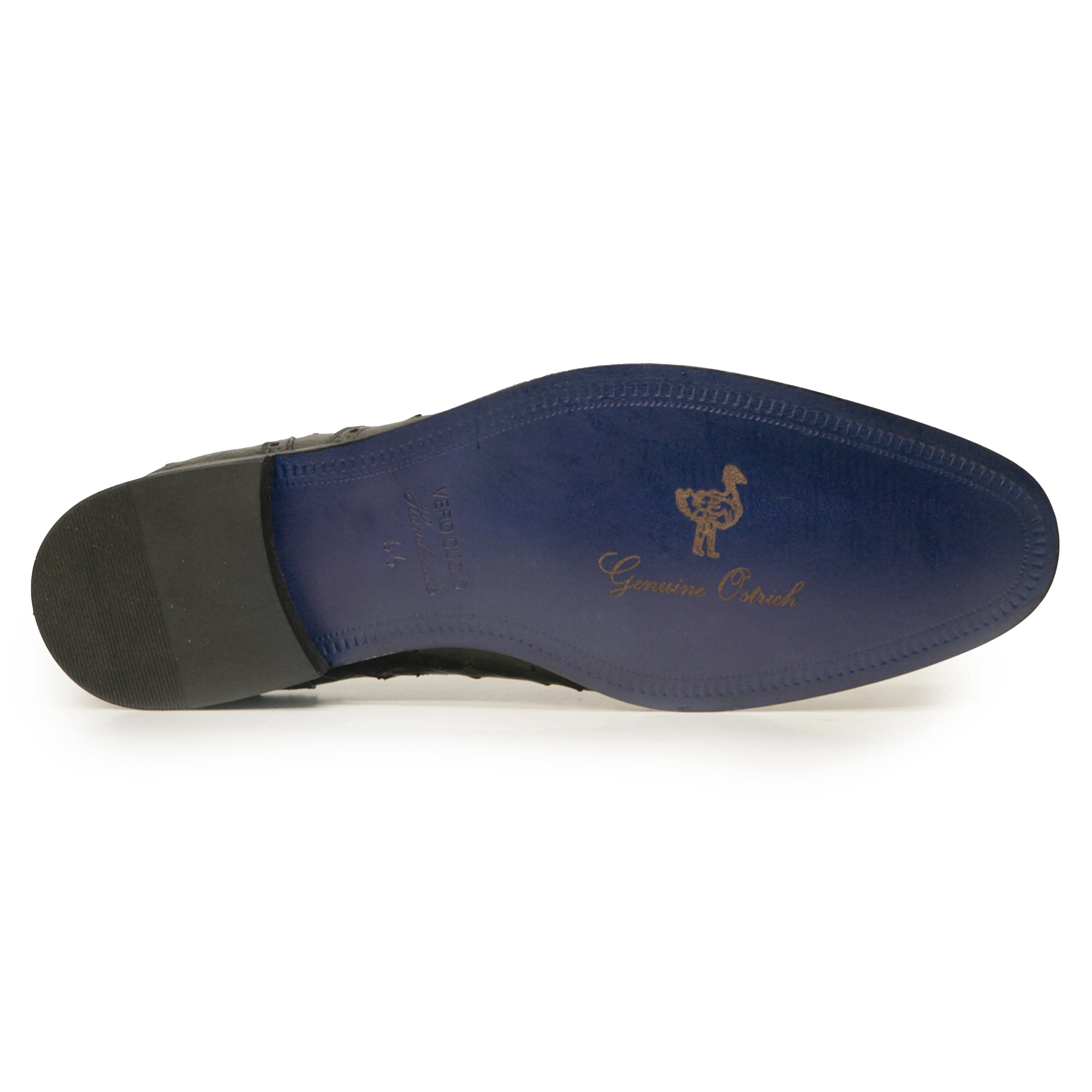 Kashani Black Ostrich Quill / Leg Oxford Dress Shoes