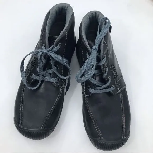 KEEN Black Leather Chukka Lace Up Ankle Boots