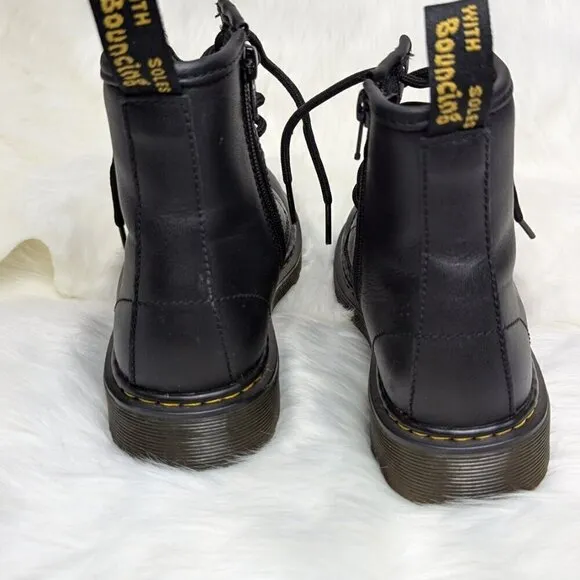 Kids Doc Marten  lace up combat boots Size 4 Black Color