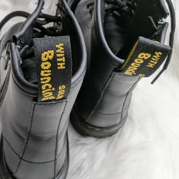 Kids Doc Marten  lace up combat boots Size 4 Black Color