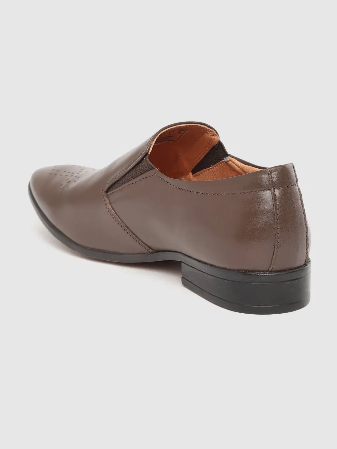 Leather Brogue Slip On Shoes