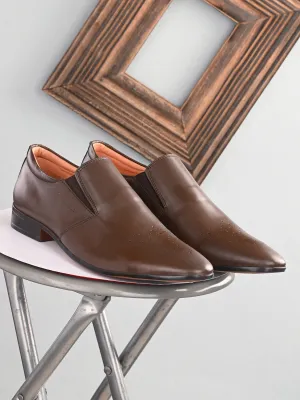Leather Brogue Slip On Shoes