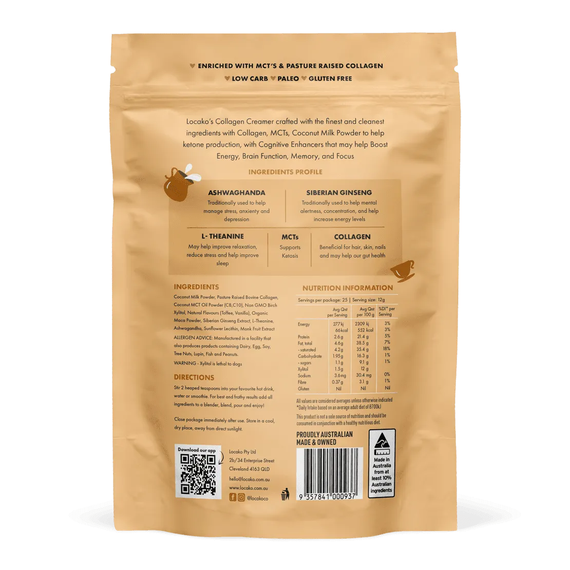 Locako Collagen Creamer - Nootropic Vanilla Toffee