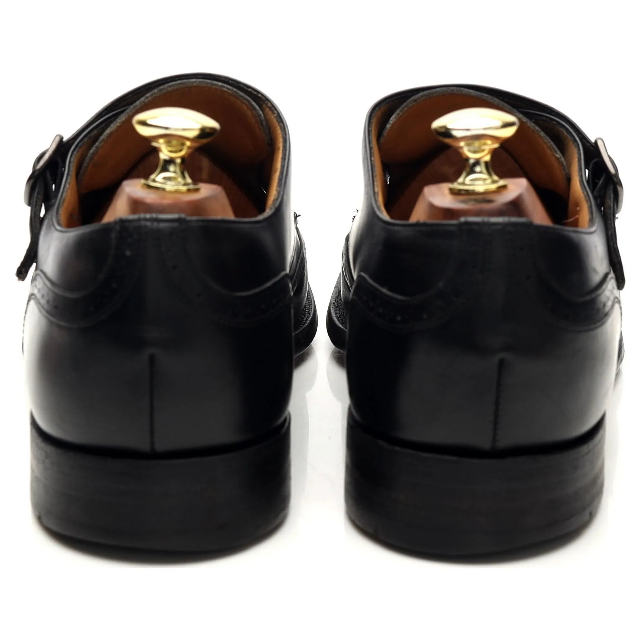 'Longford' Black Leather Double Monk Strap Brogues UK 7 F