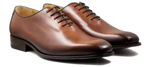 Luciana Men's Cognac (Tan) Leather Plain Toe Dress Shoe 7195