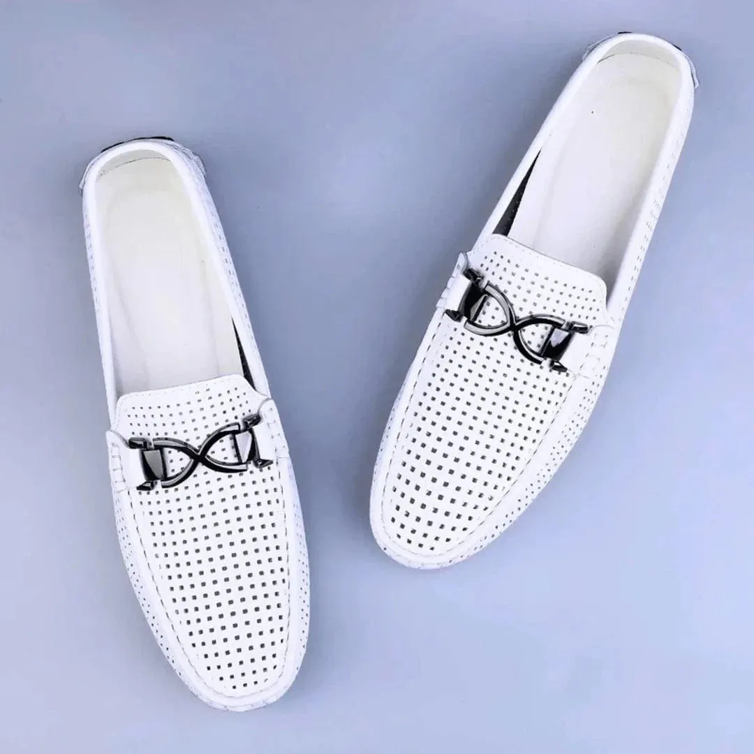 Luxe Perforated Genuine Leather Loafers