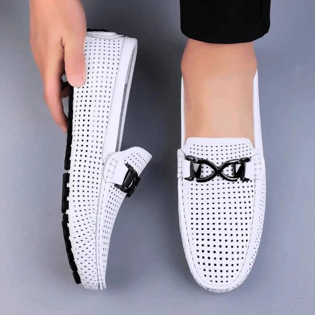 Luxe Perforated Genuine Leather Loafers