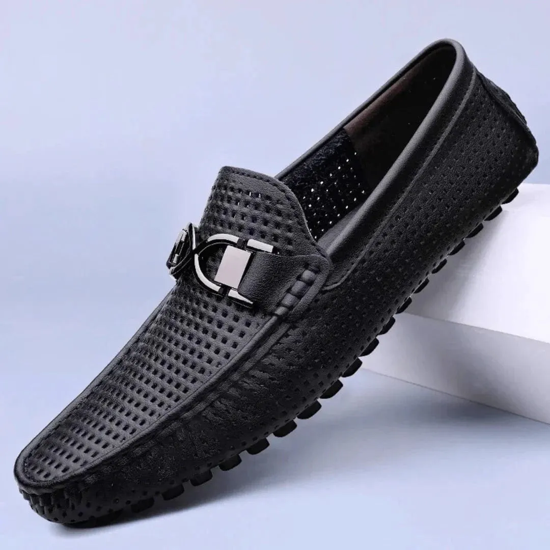 Luxe Perforated Genuine Leather Loafers