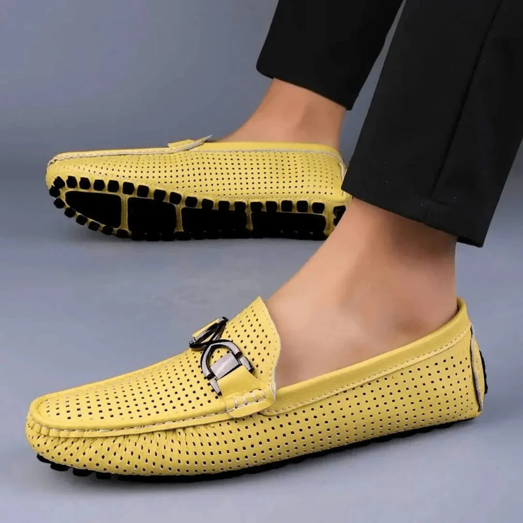 Luxe Perforated Genuine Leather Loafers