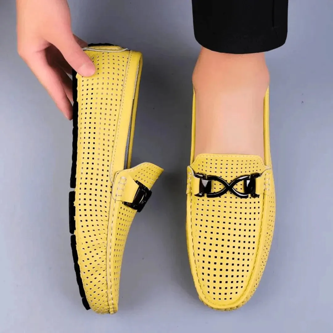 Luxe Perforated Genuine Leather Loafers