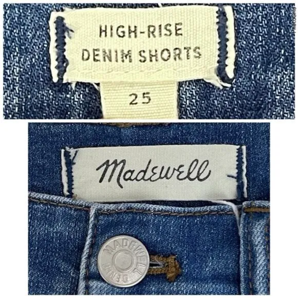 Madewell High-Rise Denim Shorts in Derby Wash Button-Front Edition 25