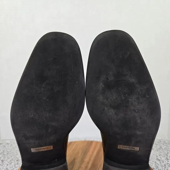 Magnanni Seve Black Leather Plain Toe Oxford Derby Dress Shoes Mens 10 M 16978