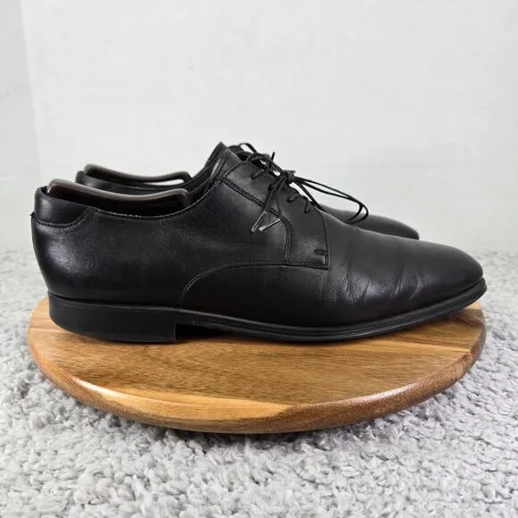 Magnanni Seve Black Leather Plain Toe Oxford Derby Dress Shoes Mens 10 M 16978