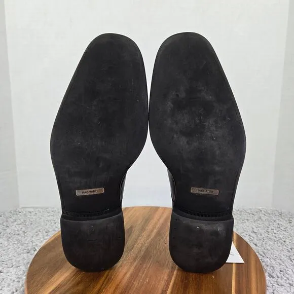 Magnanni Seve Black Leather Plain Toe Oxford Derby Dress Shoes Mens 10 M 16978