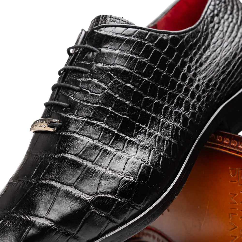 Marco Di Milano Bono in Black Alligator Oxford Shoes