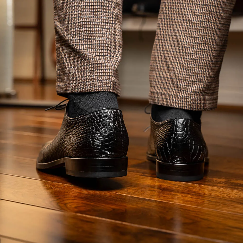 Marco Di Milano Bono in Black Alligator Oxford Shoes