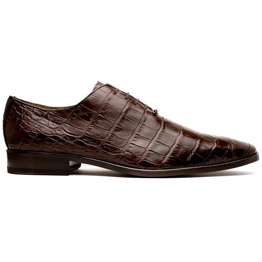 Marco Di Milano Bono in Brown Alligator Oxford Shoes