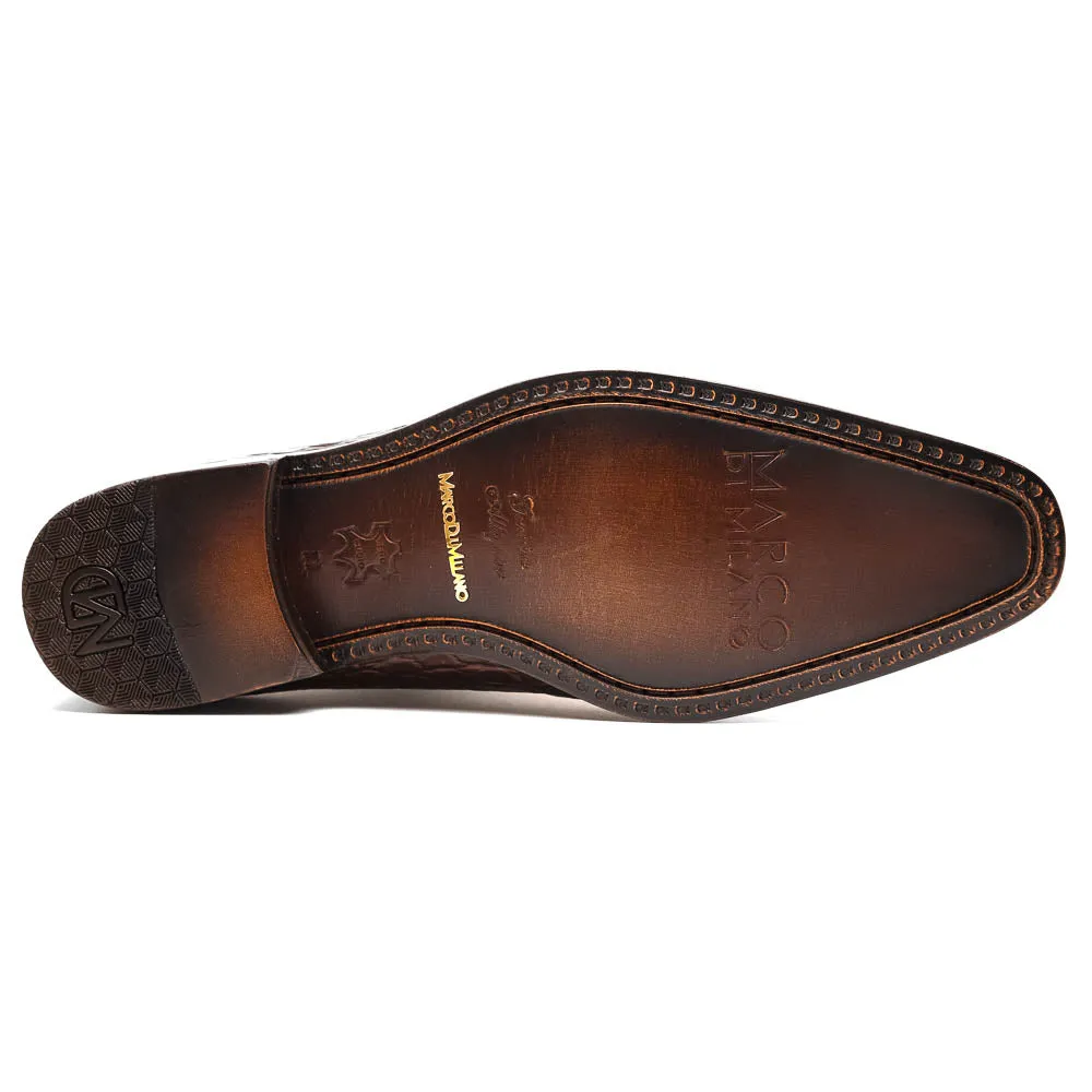 Marco Di Milano Bono in Brown Alligator Oxford Shoes
