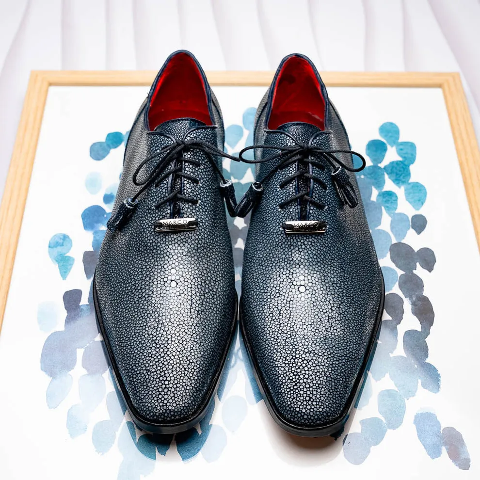 Marco Di Milano Criss Navy Stingray Oxford Dress Shoes
